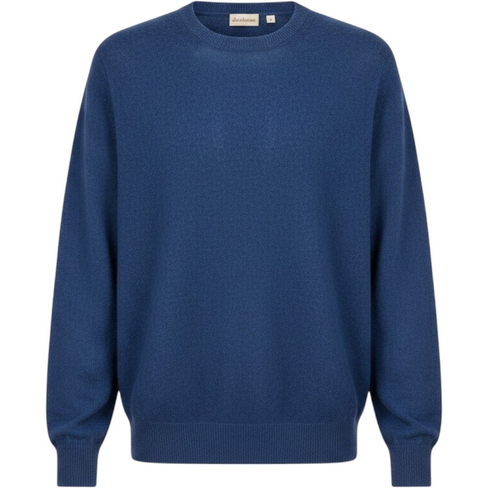 Jacobson's Mens Blue 100% Cashmere Crewneck Sweater Size XL Two-Ply Knit